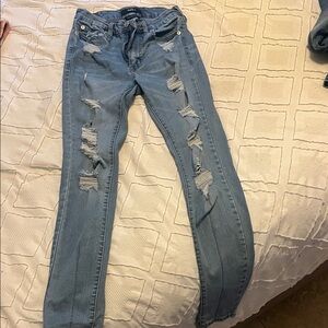 Aeropostale Light Blue Distressed Skinny Jeans